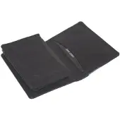 Oi zwarte leren visitekaart houder met magneetsluiting / overslag etuitje voor visitekaartjes / 1 vaks pasjesmapje voor een stapeltje pasjes/ RFID SAFE / zwart leer / 428