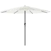 vidaXL Parasol met stalen mast, wit, 324x324x247 cm