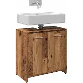vidaXL Wastafelkast 60x33x60 cm bewerkt hout oud houtkleurig