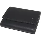 Oi zwarte leren dames portemonnee / compacte overslag beurs met ruimte voor foto's / overslagportemonnee met veel mogelijkheden en extra vakjes / RFID SAFE / zwart leer / 470