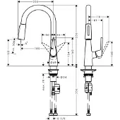Hansgrohe Talis S, wastafelmengkraan, chroom