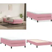 vidaXL Boxspring zonder matras fluweel roze 100x220 cm