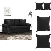 vidaXL Sierkussens 2 st 40x40 cm fluweel zwart