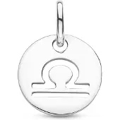 The Jewelry Collection Zilver Gerhodineerde Hanger sterrenbeeld weegschaal 1333701