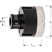 Rotec Graniet tegelboorkroon M14 opname 68 mm PREMIUM - 7574068