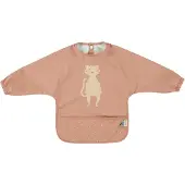 Trixie slab met mouwen - waterdicht baby slabbetje Mrs. Cat roze.