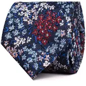 Tresanti | ESMAEL | Zijden stropdas veldbloemen | Bordeaux rood