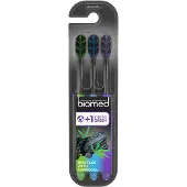 Biomed Tandenborstel Medium met Actieve Kool - Tandenborstel - 3-pack