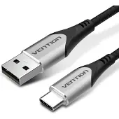 Vention CODHH USB-kabel USB 2.0 2 m USB A USB C Aluminium, Zwart