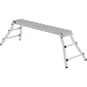 MUNK Günzburger Steigtechnik aluminium platformladder, opklapbare voeten, geribbelde sporten, antislip, max. 150 kg, sportafstand 280 mm, 1730 x 285 x 700 mm