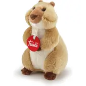 Trudi - Trudino Knuffel Marmot 16 cm - Handgemaakt in Italie - Zacht pluche - Knuffeldier voor jongens en meisjes - Bruin - 10x16x11 cm maat XS