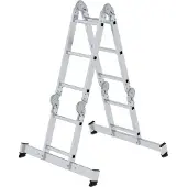 MUNK Günzburger Steigtechnik multifunctionele sportladder, aluminium, stijlen van rechthoekige buis, 4-voudige gefelste sporten, 150 kg belasting, nivello dwarsliggers, 350 mm breed, 2x2 + 2x3 sporten