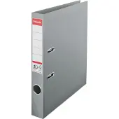 Esselte No.1 Power Kunststof A4 Ordner met Etikethouder - 2-Rings - Rugbreedte Van 50mm - Capaciteit van 350 Vel - Grijs