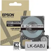 Epson LK-6ABJ matte tape zwart op lichtgrijs 24 mm (origineel)