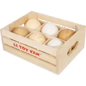 Le Toy Van Eierdoos half dozijn - - Voor kinderkoken - Hout - Unisex - Beige en wit