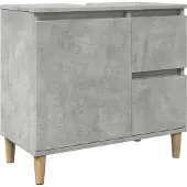 vidaXL wastafelkast 65x33x60 cm bewerkt hout betongrijs