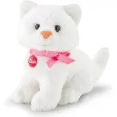 Trudi Sweet Collection Knuffel Kat Poes Wit 9 cm - Hoge kwaliteit pluche knuffel - Knuffeldier voor jongens en meisjes - Wit - 5x9x8 cm maat XXS