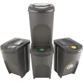 Prosperplast Sortibox scheidingsbakken set 4x35L - Grijs