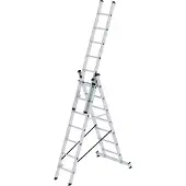 Munk multifunctionele ladder, 3-delig, nivello dwarsbalken, stabiel & duurzaam, 3x7 sporten