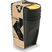 Prosperplast Keden - Prullenbak set van 3x35L - Zwart