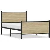 vidaXL Bedframe zonder matras metaal sonoma eikenkleurig 180x200 cm