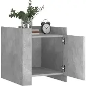 vidaXL Nachtkastje 45x50x50 cm bewerkt hout betongrijs