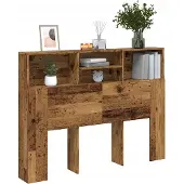 vidaXL Hoofdbordkast 140x19x103,5 cm oud houtkleurig