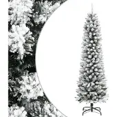 vidaXL Kunstkerstboom met sneeuw smal 150 cm PVC en PE