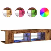 vidaXL Tv-meubel met LED 135x39x30 cm bewerkt hout oud hout