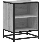 vidaXL Nachtkastjes 2 st 40x31x50 cm bewerkt hout&metaal grijs sonoma