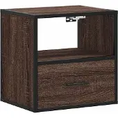 vidaXL Nachtkastje wandgemonteerd 40x31x39,5 cm bruin eikenkleurig