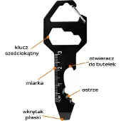Neo 6-in-1 Sleutelhanger - Mini Gereedschap - Zeshoekige Sleutel - Schroevendraaier - Flesopener