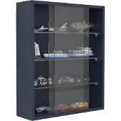 VCM Glasvitrine hängend | Vitrine Glas mit ESG-Sicherheitsglas | Maße ca. H. 60 x B. 50 x T. 15 cm | Hängevitrine Glas | Modern und platzsparend | Glas Vitrinenschrank - Drivalo M