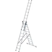 Munk multifunctionele ladder, 3-delig, nivello dwarsbalken, stabiel & duurzaam, 3x9 sporten