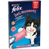 Felix Kattensnack Deli Moments Liquid Zalm 4 x 10 gr