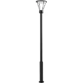 LUCANDE LED buitenlamp Elario, 222 cm, zwart, aluminium Elario, zwart, Aluminium, Modern