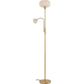 LINDBY Vloerlampe , Aliette, Goud / Messing, Woonkamer, Glas, Modern