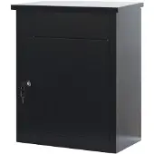 Phoenix Pakketbrievenbus PB0580, volume 61 l, weerbestendig, Smart System, diefstalbeveiliging, sleutelslot, B 440 x D 350 x H 580 mm, staal, zwart