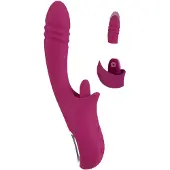 Javida - Vibrator met likfunctie en stootfunctie - silicone - paars