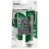 Axa Deurbeslag set Binnendeur - Curve - Deurkruk Aluminium - Loopslot - Deurklink met schild - met witte Voorplaat
