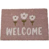 Magni deurmat Gardenlove Welcome roze en wit 60 x 40 cm