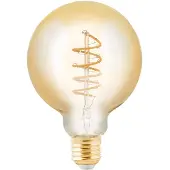 Eglo Ledfilamentlamp Globe - Amber - D9,5cm - Dimbaar - Warm Wit - E27 - 4w