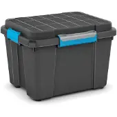 Kis 237440 Opbergbox Scubba Stapelbaar (b x h x d) 495 x 340 x 390 mm Grijs-blauw, Zwart 1 stuk(s)