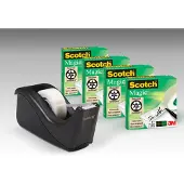 Scotch plakbanddispenser C60, zwart + Magic onzichtbaar plakband, 19 mm x 33 mm, incl. 4 rollen