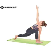 Schildkröt Fitness yogamat lime-antraciet 4mm - antislip fitnessmat PVC-vrij.