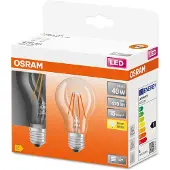 Osram Ledfilamentlamp Peertje Retrofit - D6cm - Warm Wit - E27 - 4w - 2 Stuks