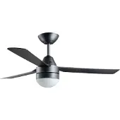 Beacon Lighting Zwarte ventilator met lamp Megara Ø 122cm IP55