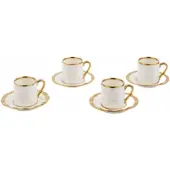 Pols Potten Espressokop Golden Finds White (Set van 4)