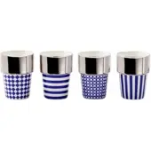 Pols Potten Mok Aunty Dark Blue (Set van 4)