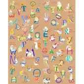 Overig Fotobehang Animals A-z - Meerkleurig - 2,50m X 200cm